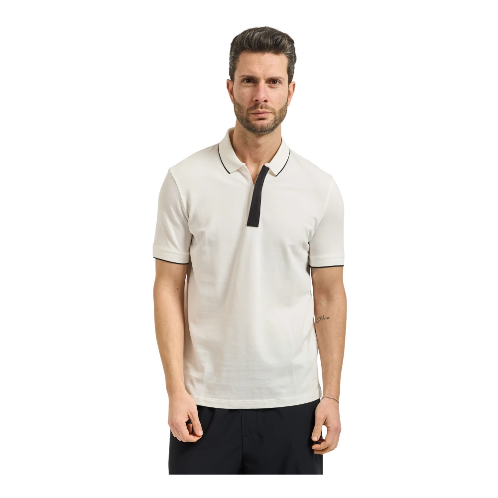 Armani Exchange Mannelijk Wit Tops Heren, Xl, Katoen, Slim Fit Polo