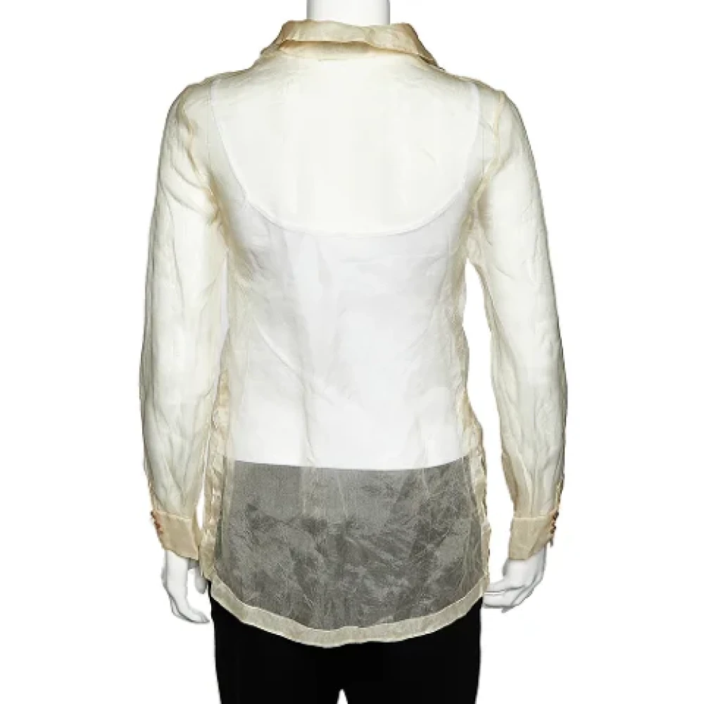 Valentino Vintage Pre-owned Silk tops Beige Dames