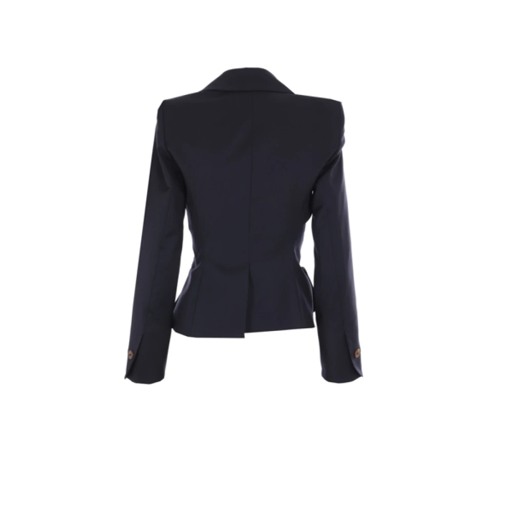 Vivienne Westwood Blauwe Dubbelborstige Wollen Jas Blue Dames