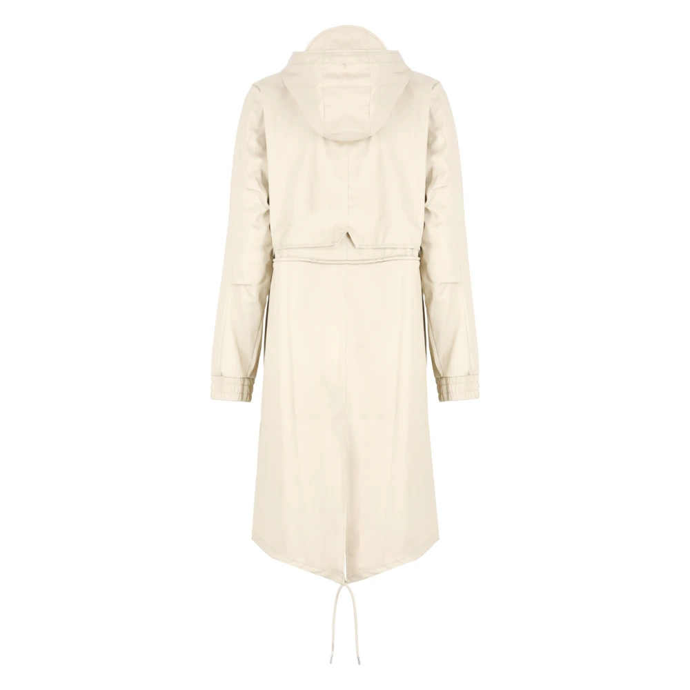 Rains Beige regenjas met capuchon en trekkoorden Beige Dames
