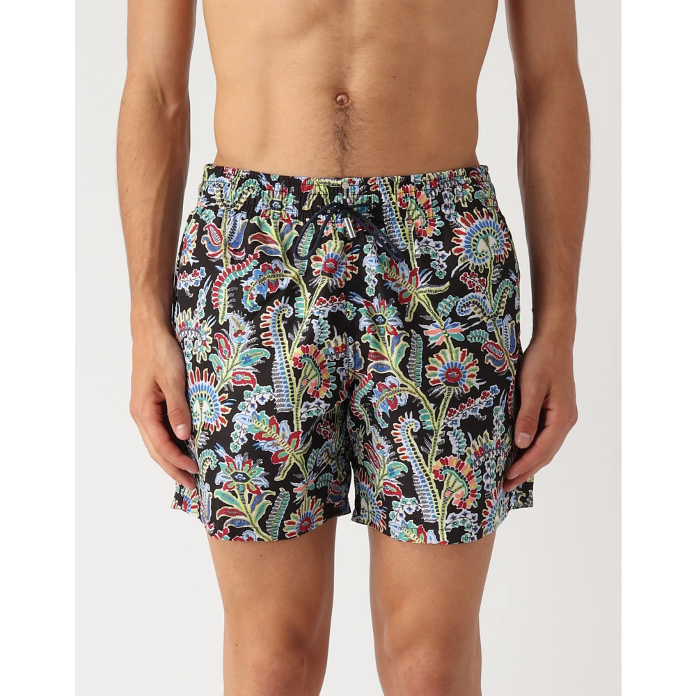ETRO Paisley Print Zwemshorts Zwart Multi Multicolor Heren