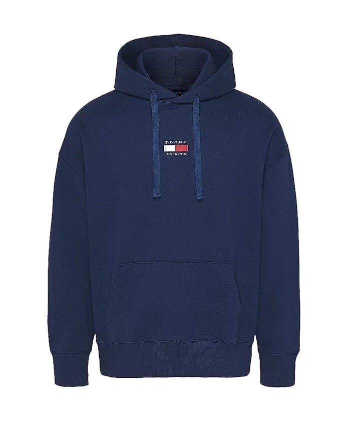 sweat-a-capuche-en-coton-bio-bleu-avec-badge-iconique