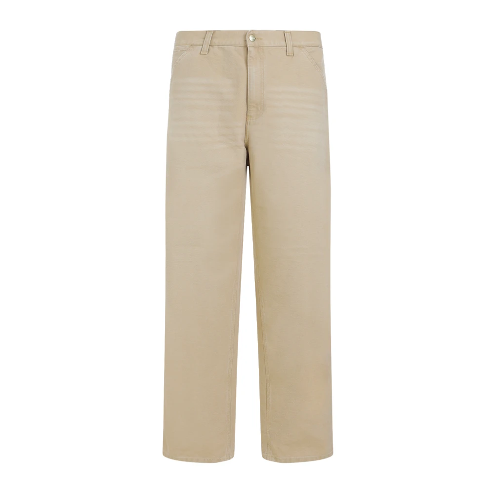 Carhartt Wip Beige Bourbon Canvas Wide-Leg Byxor Beige, Herr