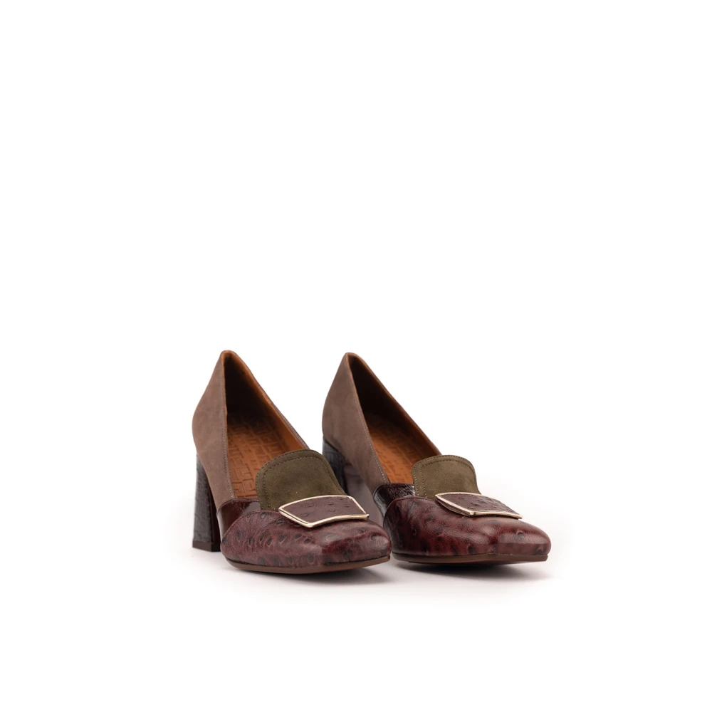 Chie Mihara Bruine Leren Pumps met Vierkante Neus Brown Dames