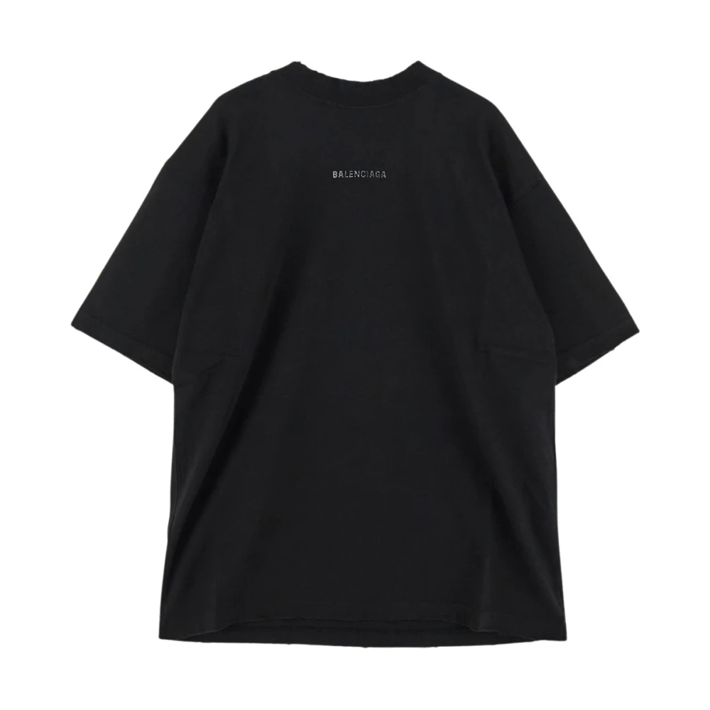 Balenciaga Katoenen Logo T-Shirt Black Heren