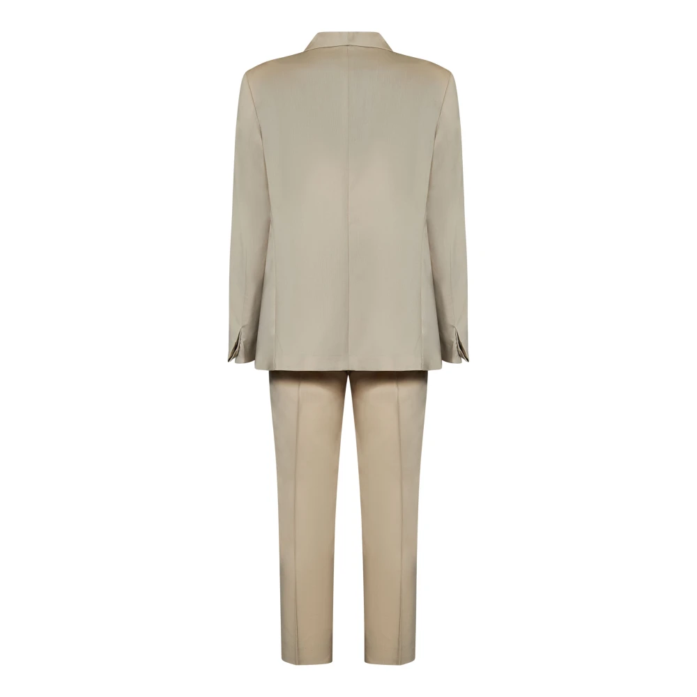 Low Brand Single Breasted Suits Beige Heren