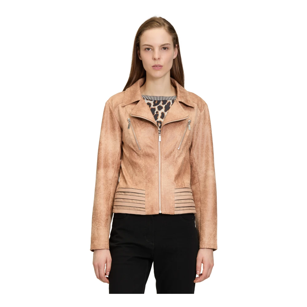 Betty Barclay Stijlvolle Rits Bikerjack Brown Dames