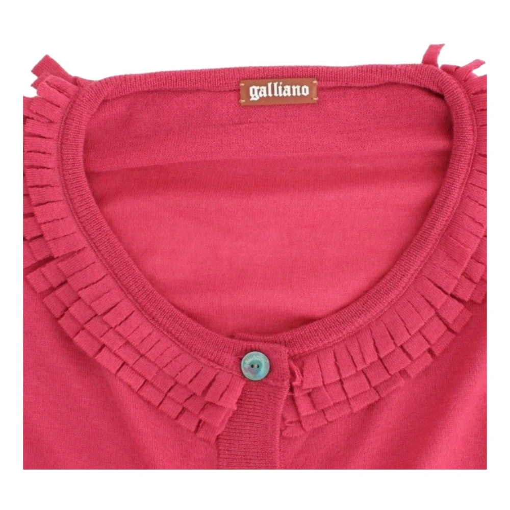 John Galliano Gerimpelde wollen vest in roze Pink Dames