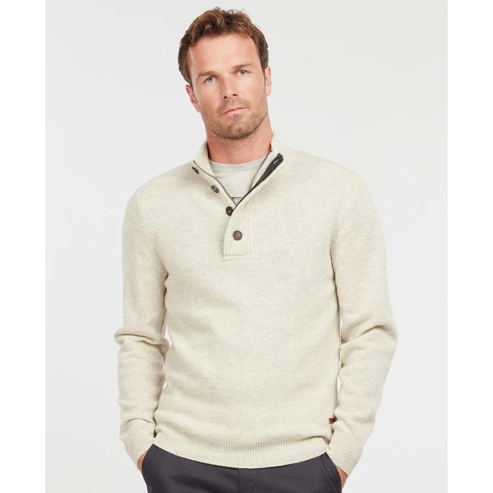 Barbour Patch Half Zip Trui Beige Heren