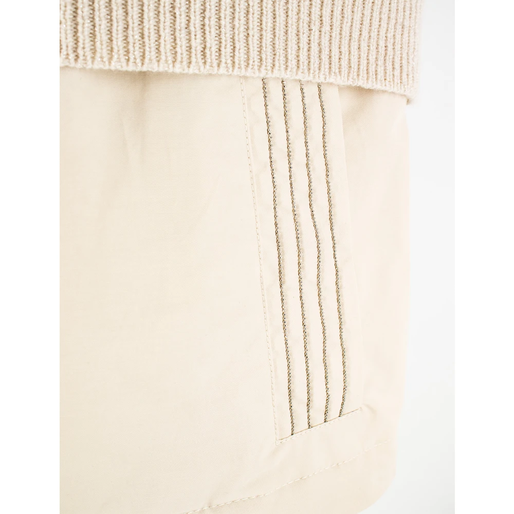 PESERICO Gilet met lurex details en ritssluiting Beige Dames