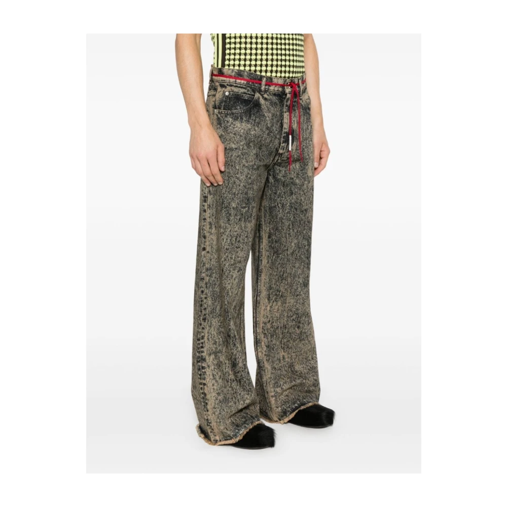 Marni Gemarmerde Flared Jeans Brown Heren