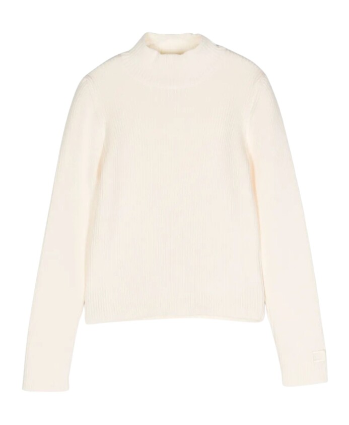 pull-creme-a-cotes-avec-broderie-logo