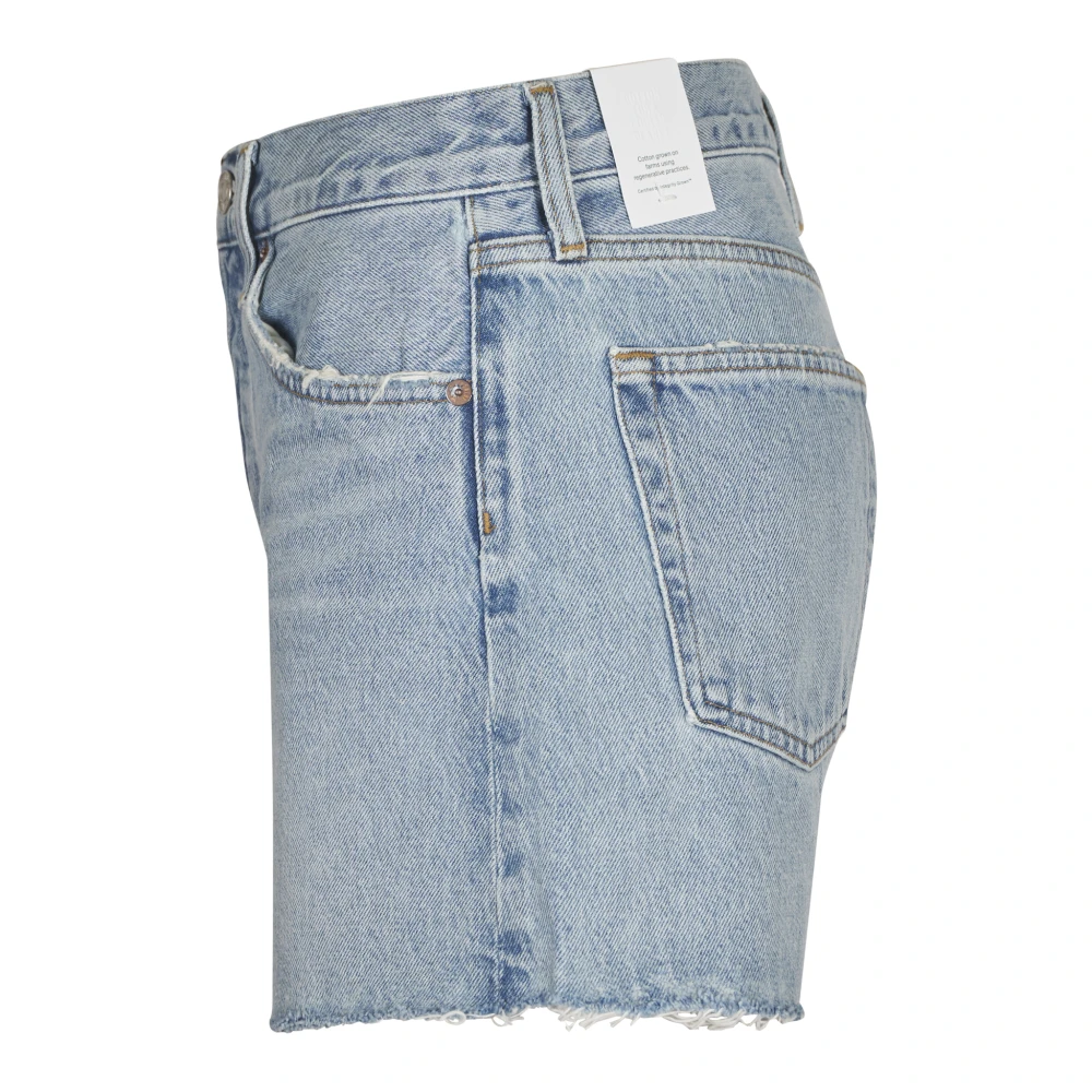 Agolde Lange Parker Denim Shorts Blue Dames