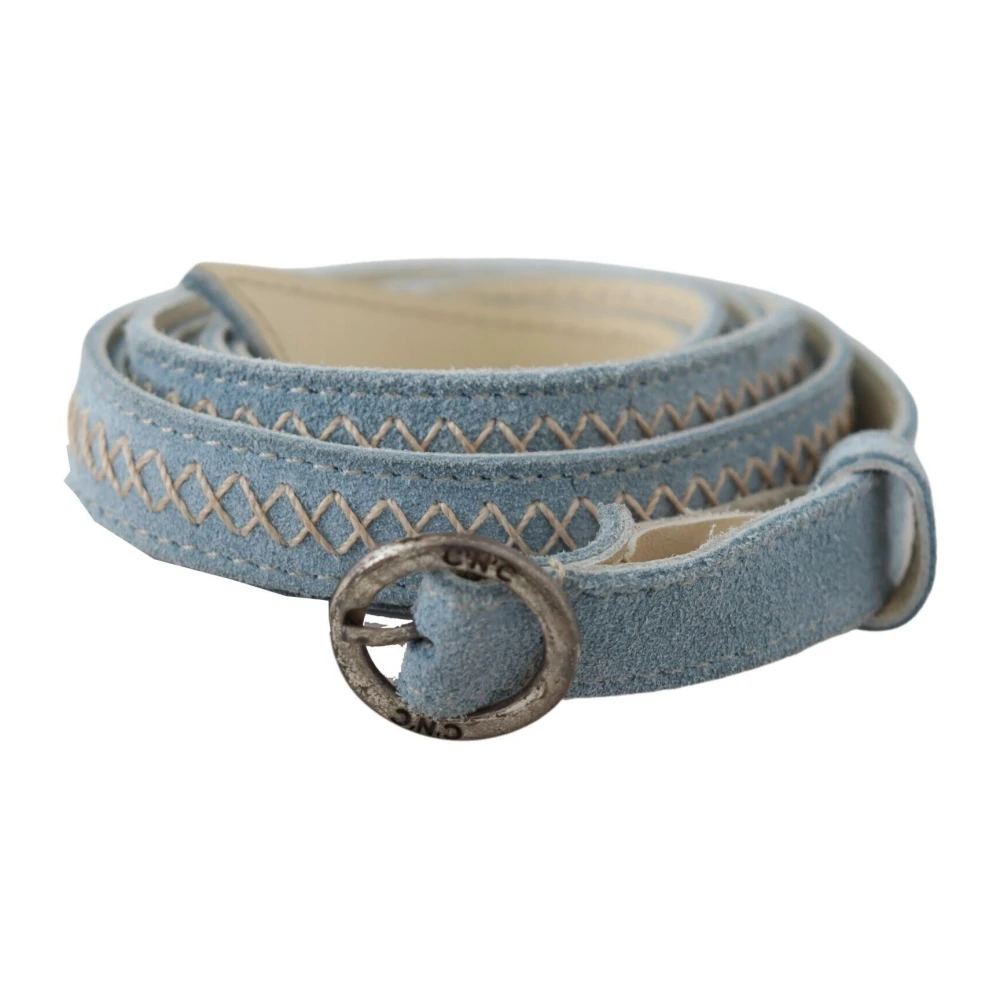 Costume National Women's Blue Belts, One Size, Sky Leather Belt - Stylish Buckle