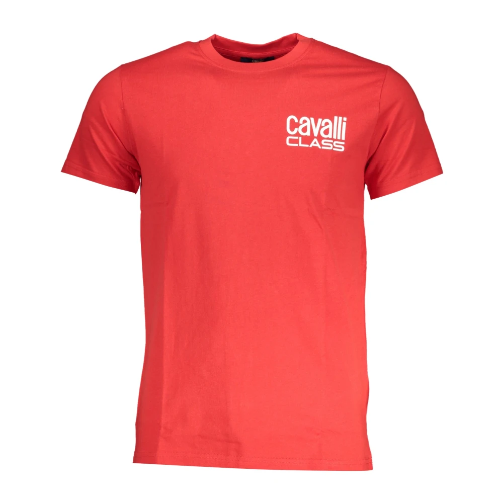 Cavalli Class Rode Heren T-shirt Korte Mouwen Red Heren