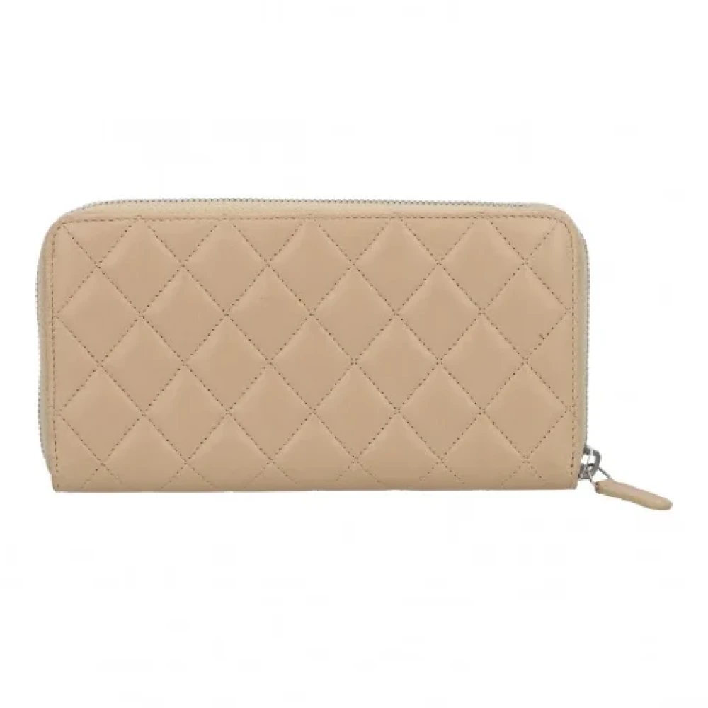 Chanel Vintage Pre-owned Leather wallets Beige Dames