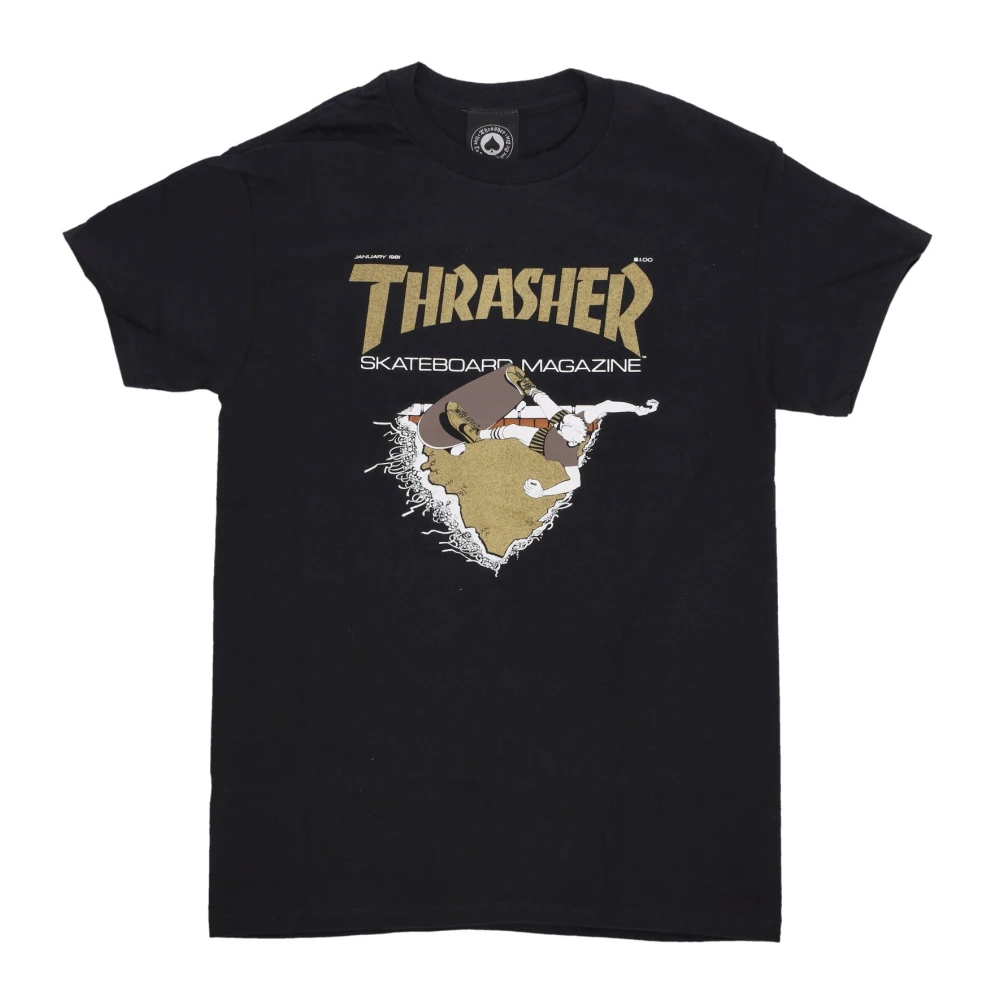 Thrasher Zwart Goud Tee Korte Mouw T-shirt Black Heren