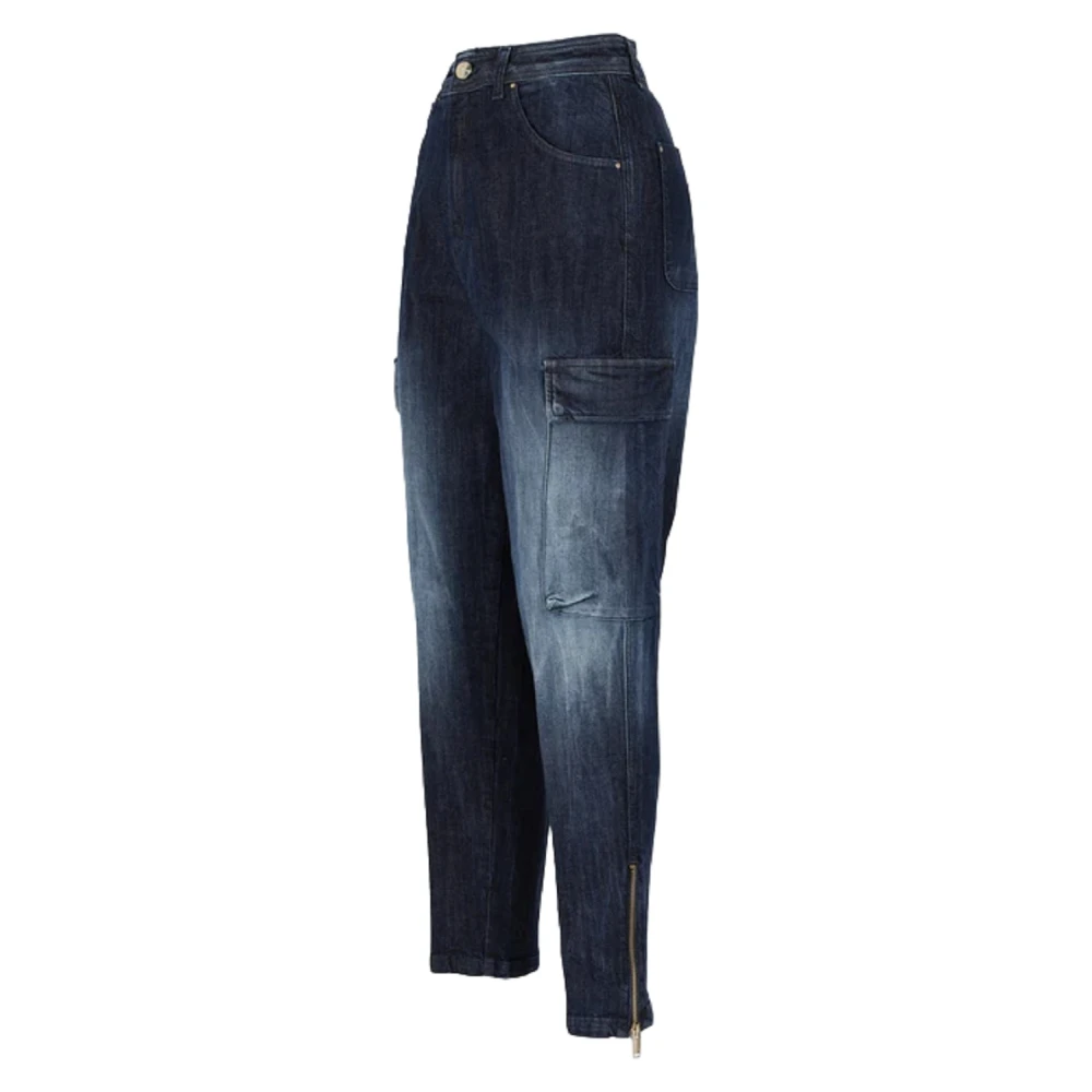 Kocca Blauwe Jeans met Grote Zakken Blue Dames