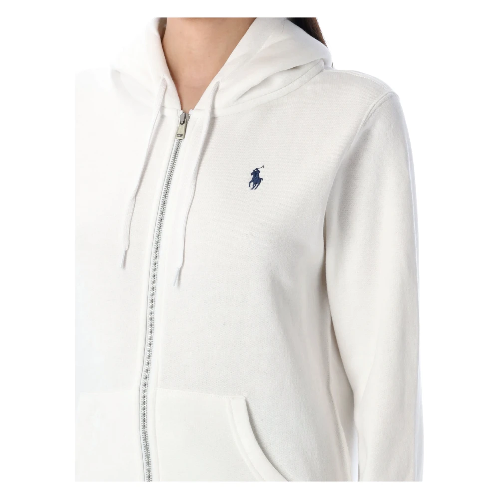 Ralph Lauren Full-Zip Hoodie White Dames