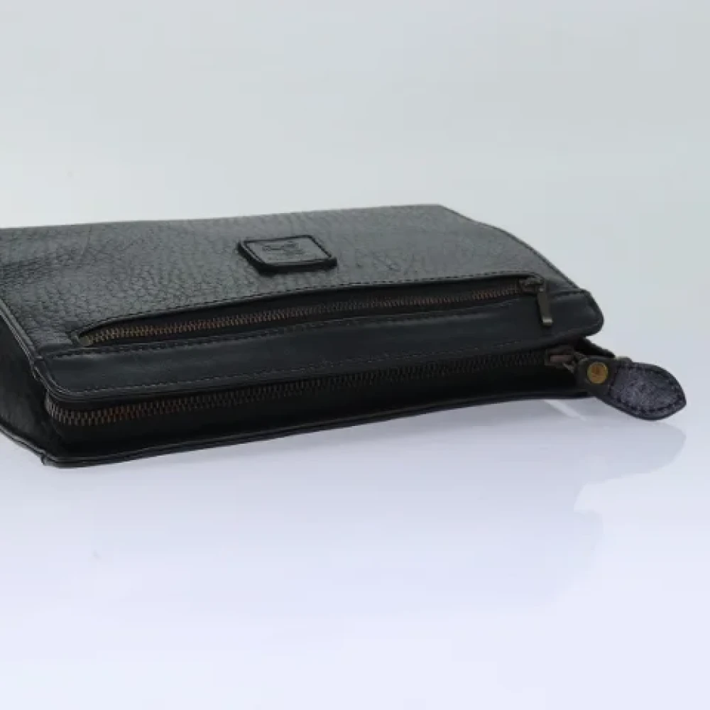 Burberry Vintage Pre-owned Leather clutches Black Dames