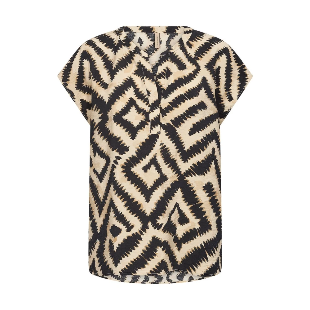 Soyaconcept Geometrische Print V-Hals Shirt Multicolor Dames