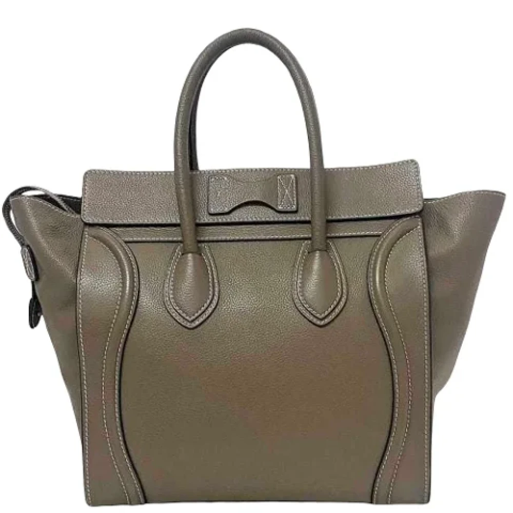 Celine Vintage Pre-owned Leather totes Gray Dames