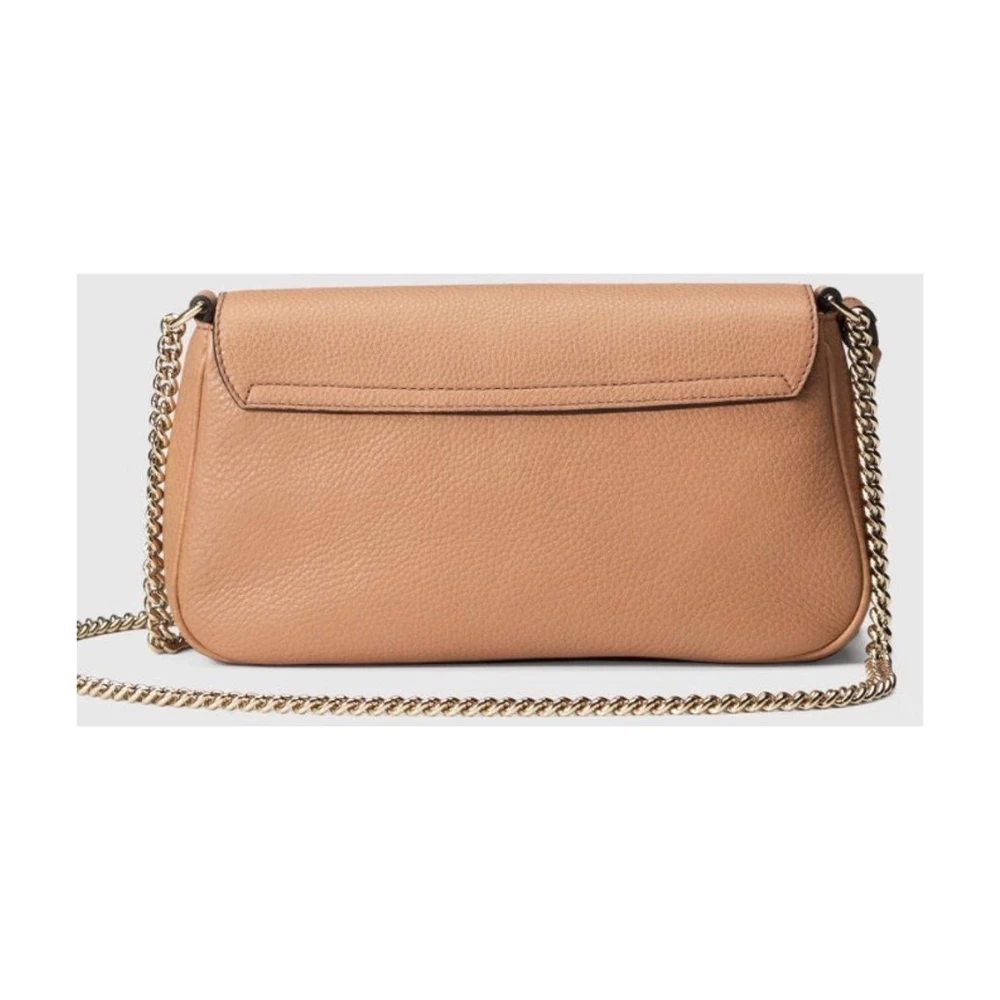 Gucci Soho Chain Flap Leren Crossbodytas Beige Dames