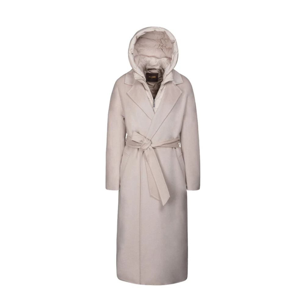 Moorer Women's Beige Down Coats, M, Olivie-Cwx