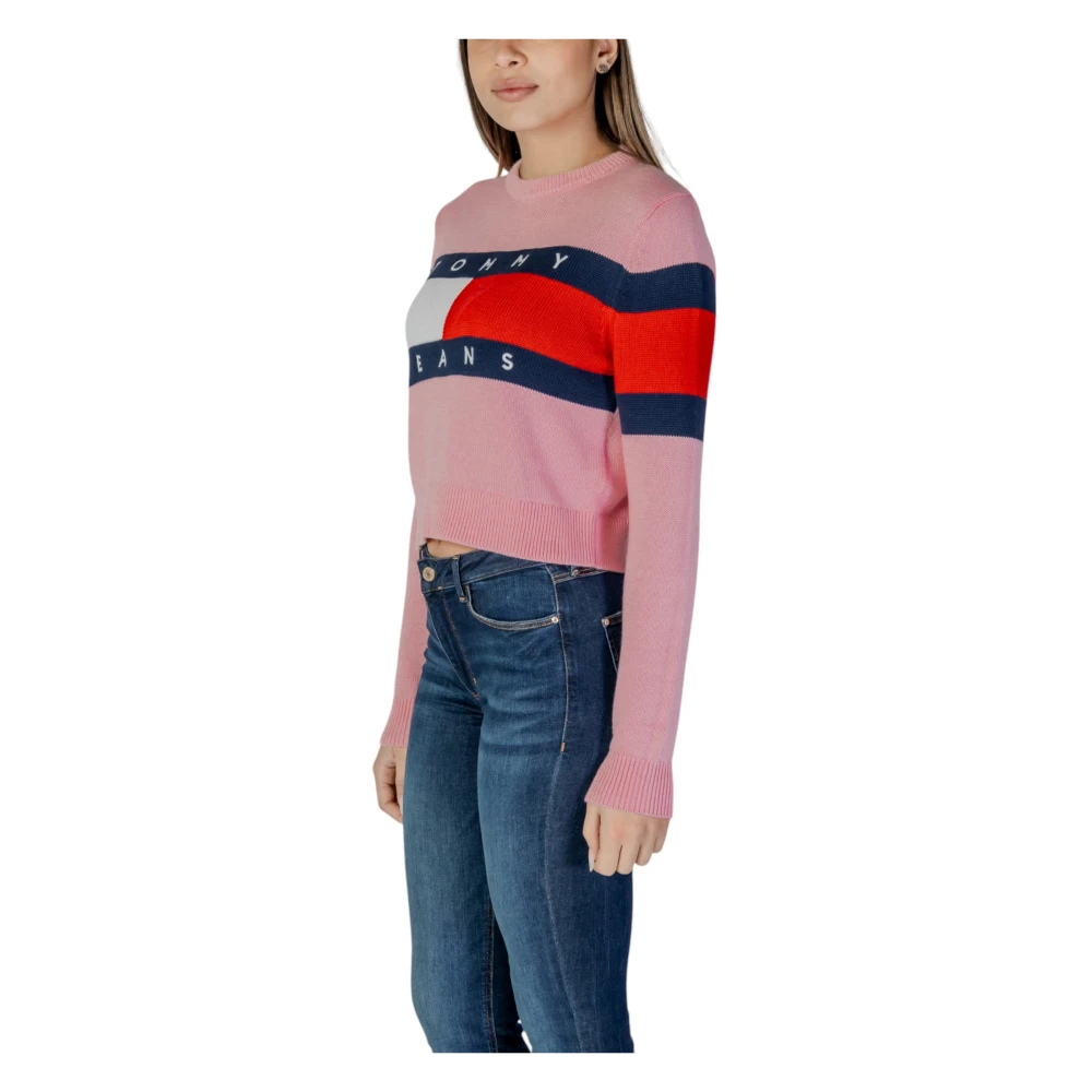 Tommy Jeans Roze Lange Mouw Gebreide Kleding Lente Zomer Pink Dames