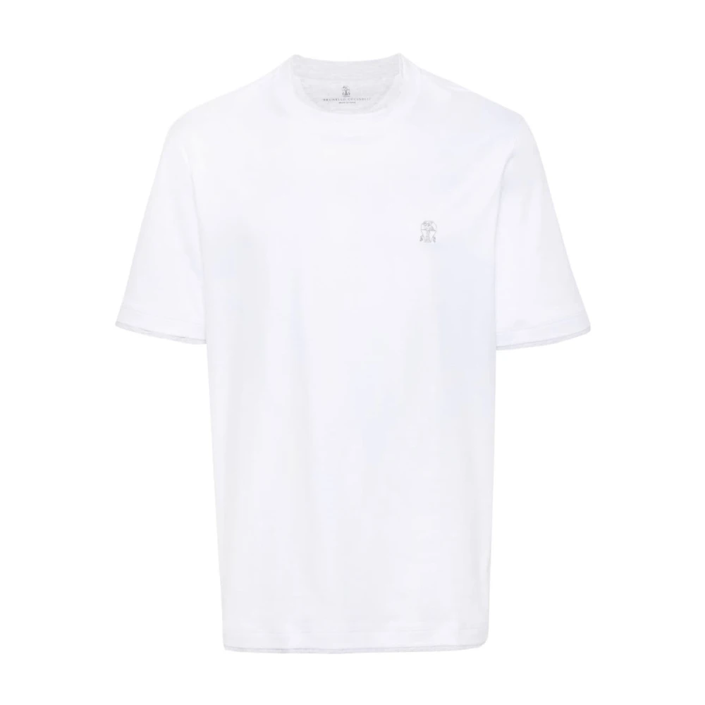BRUNELLO CUCINELLI T-shirts en Polos Girocollo M L White Heren
