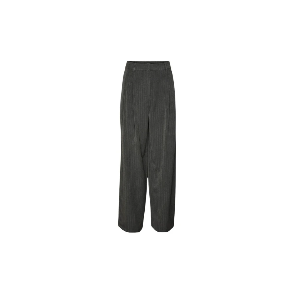 Vero Moda Women's Gray Pinstripe Wide Leg Trousers