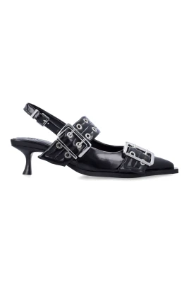 Buckle Kitten Heel Pumps