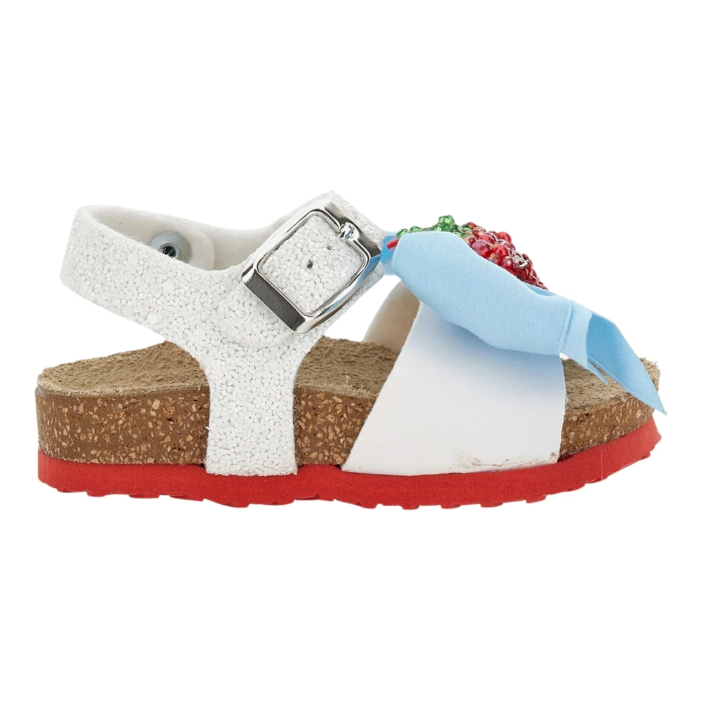 Monnalisa Girls Multicolor Kids Sandals, 28 Eu, Glitter Strawberry Sandals