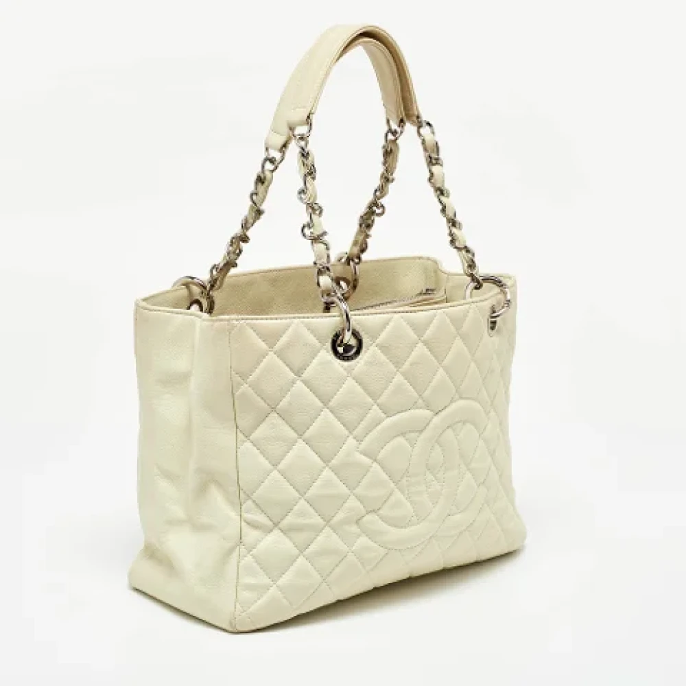 Chanel Vintage Pre-owned Leather totes Beige Dames