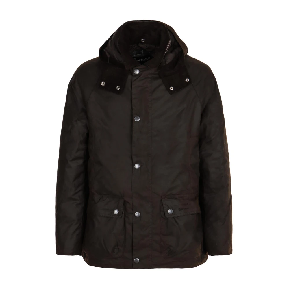 Barbour Men's Brown Light Jackets, Xl, Waxed Cotton Hooded Jacket