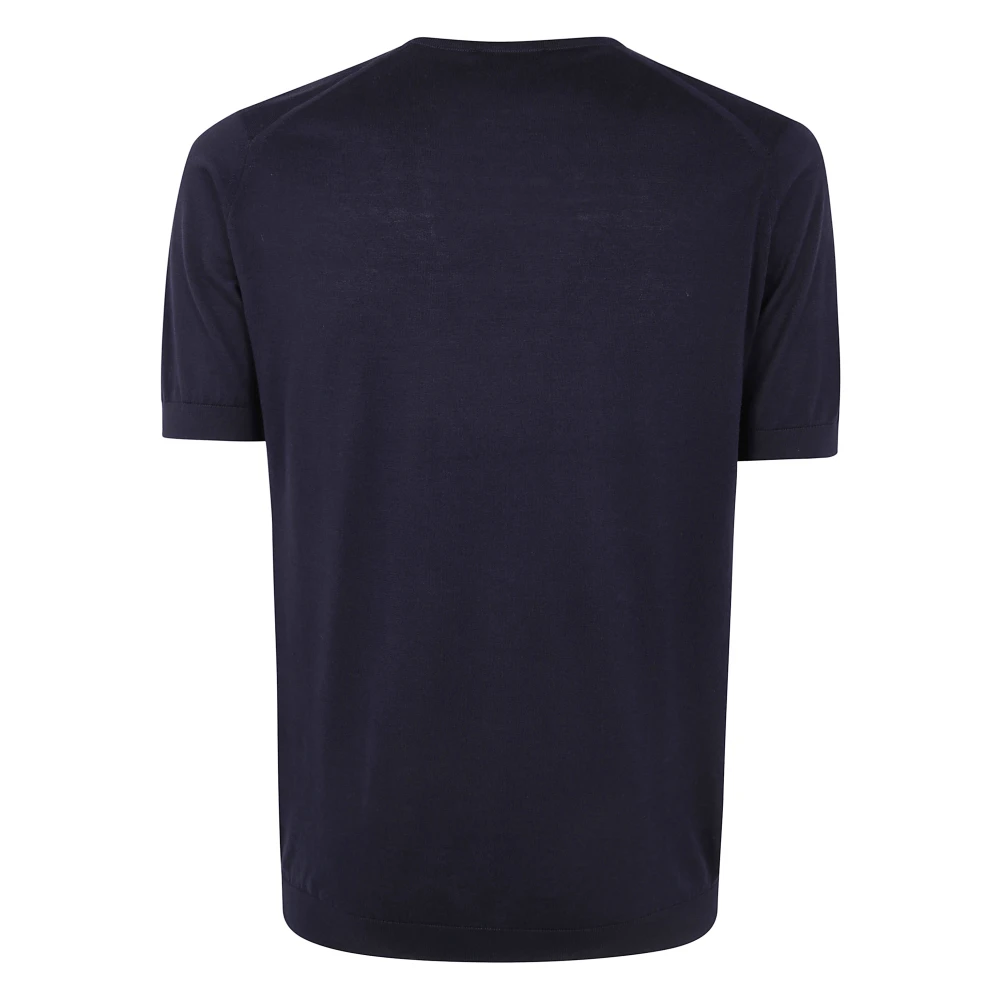 John Smedley Korte mouwen ronde hals T-shirt Blue Heren