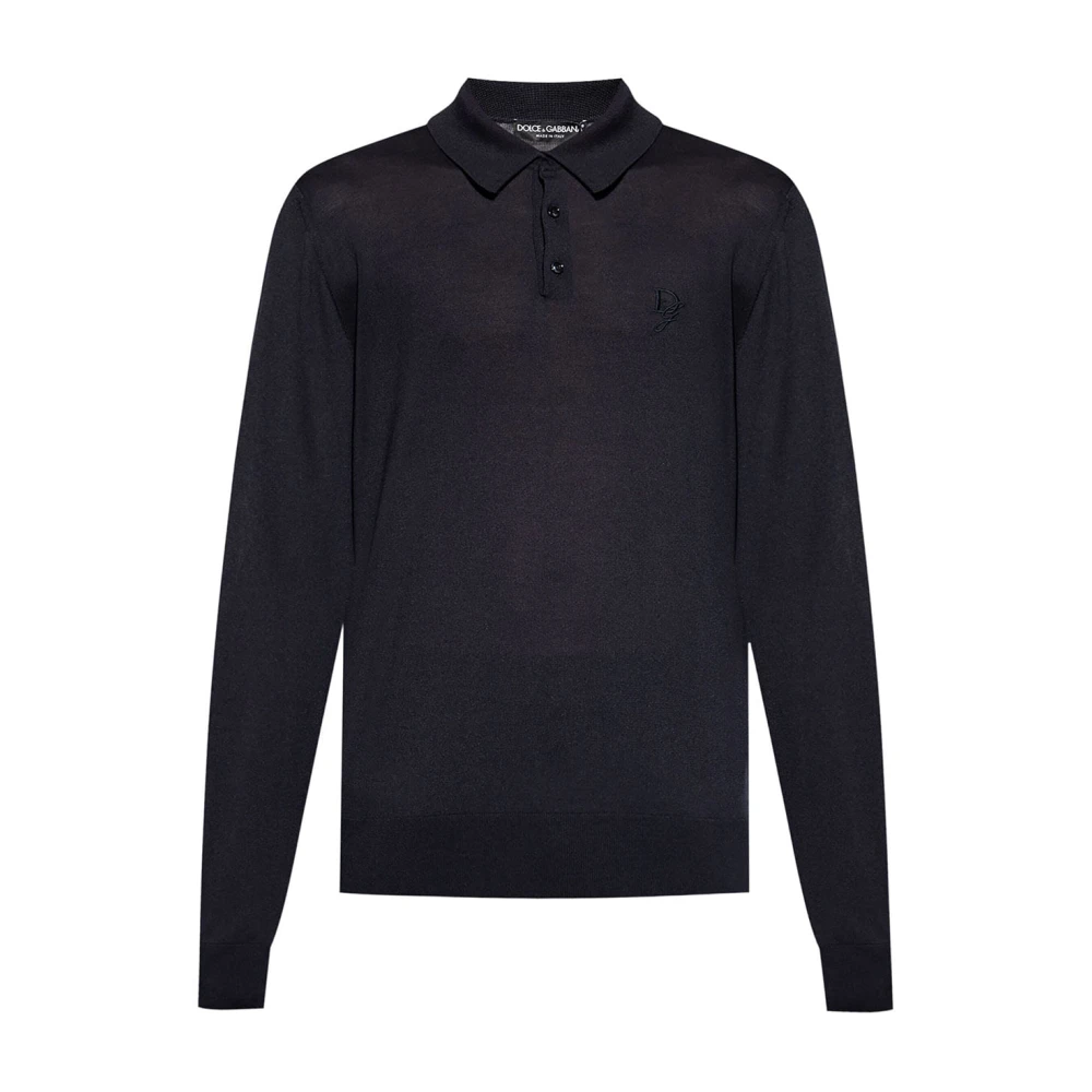 Dolce & Gabbana Men's Blue Polo Shirts, Xl, Stylish Knit Jumper