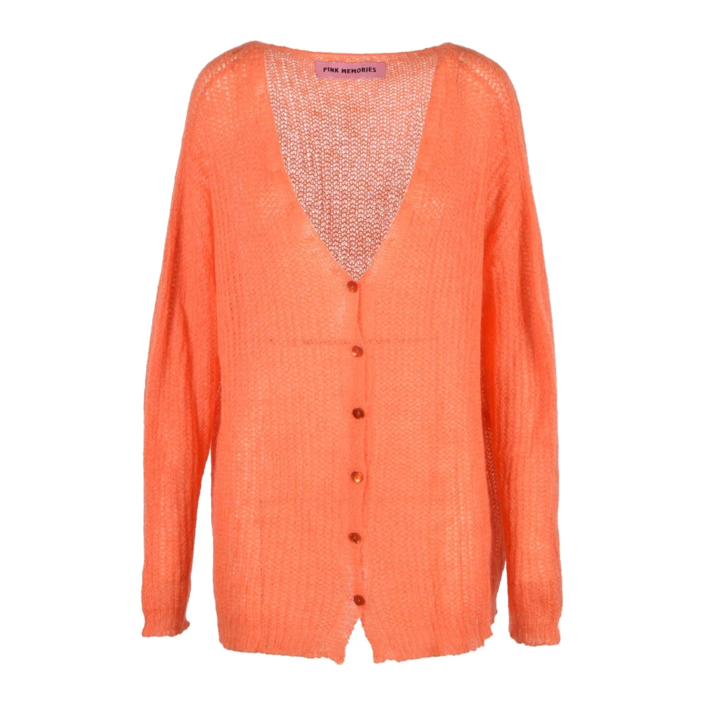 Pink Memories Mjuk Mohair Blandning Kofta Orange, Dam