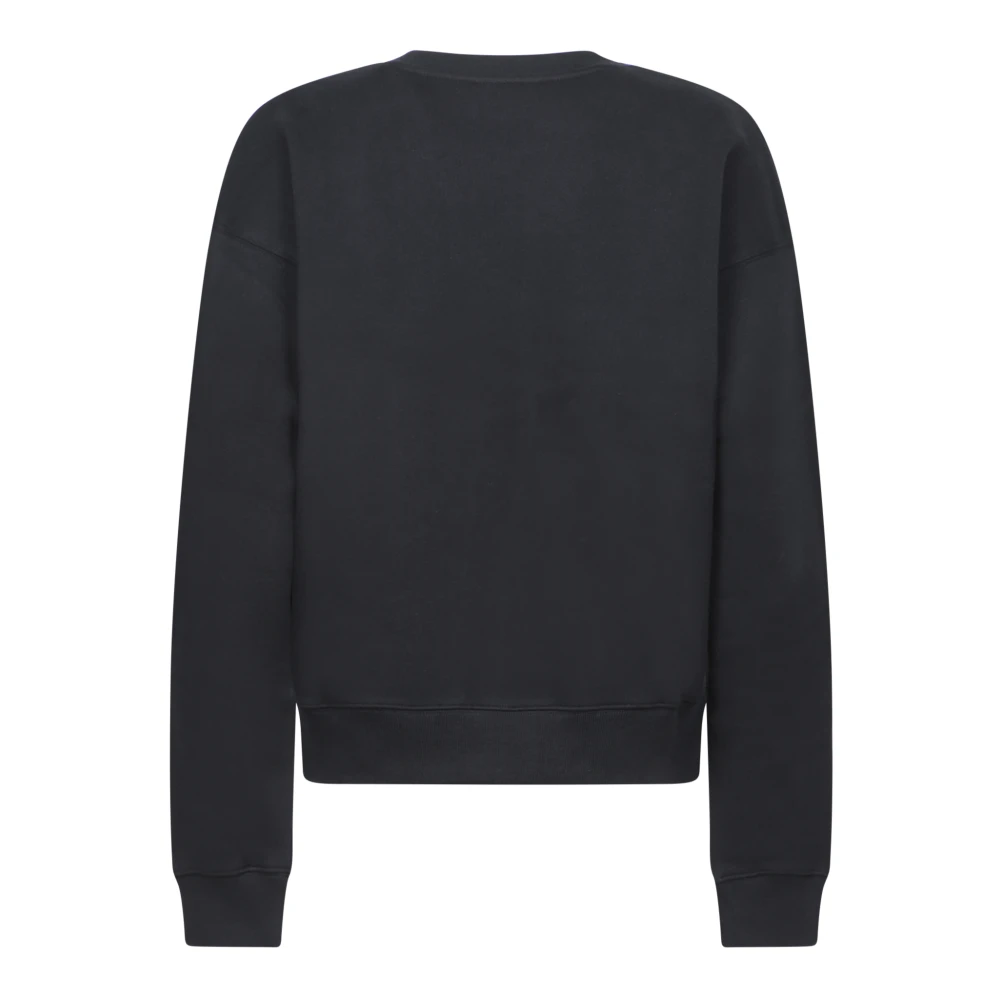 Maison Kitsuné Zwarte Sweatshirt met Geborduurd Logo Black Dames