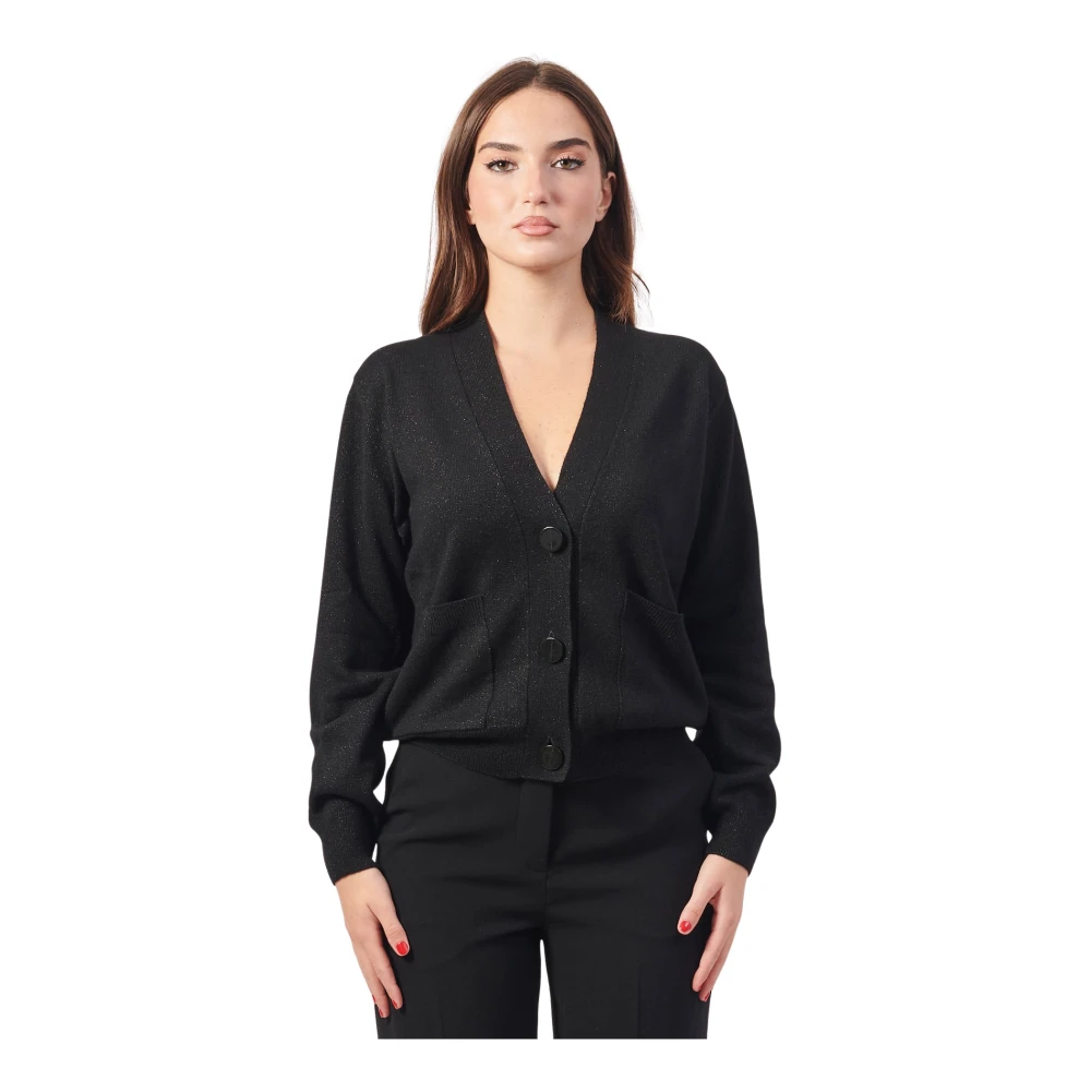 Armani Exchange Zwarte Cardigan Trui Stijlvolle Mode Black Dames