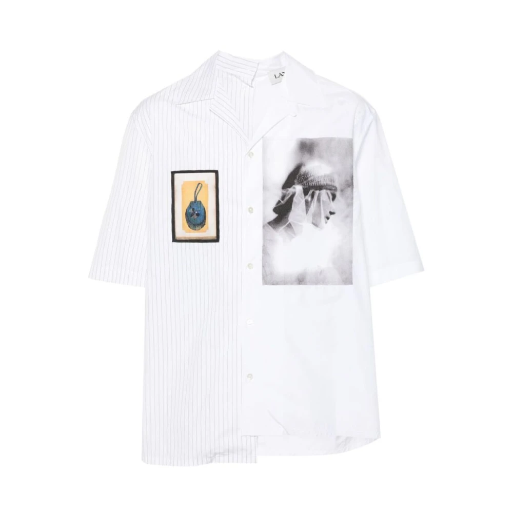 Lanvin Witte Katoenen Overhemd met Asymmetrisch Ontwerp White Heren