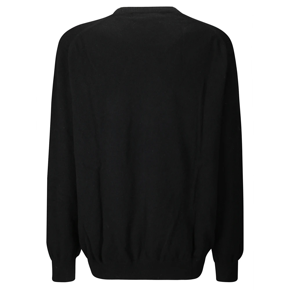 Comme des Garçons Geribbelde Crew-Neck Sweater Black Heren