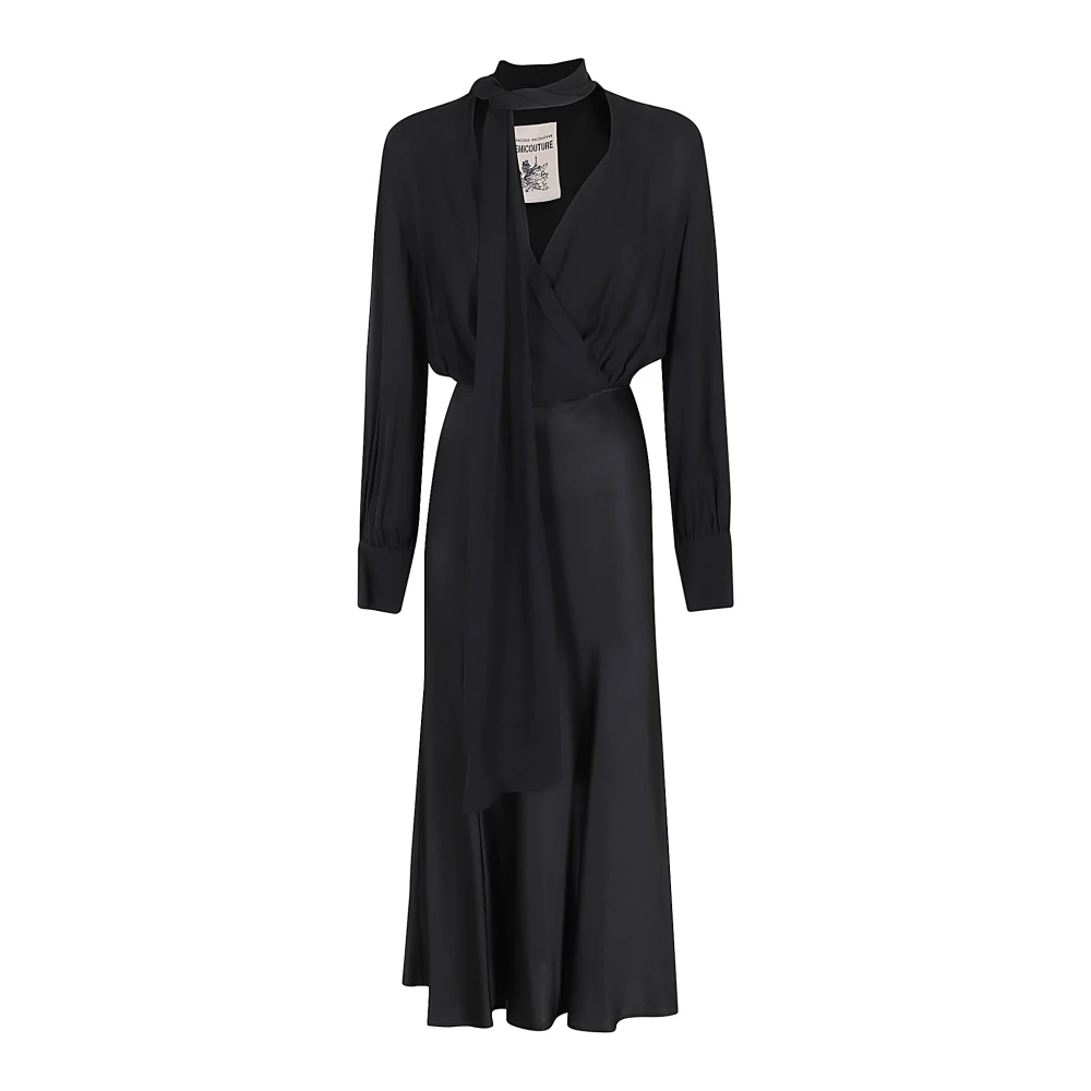 Semicouture Elegante Zijden Jurk Black Dames