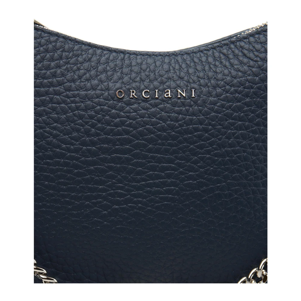 Orciani Mini Tas met Ritssluiting en Logo Details Blue Dames