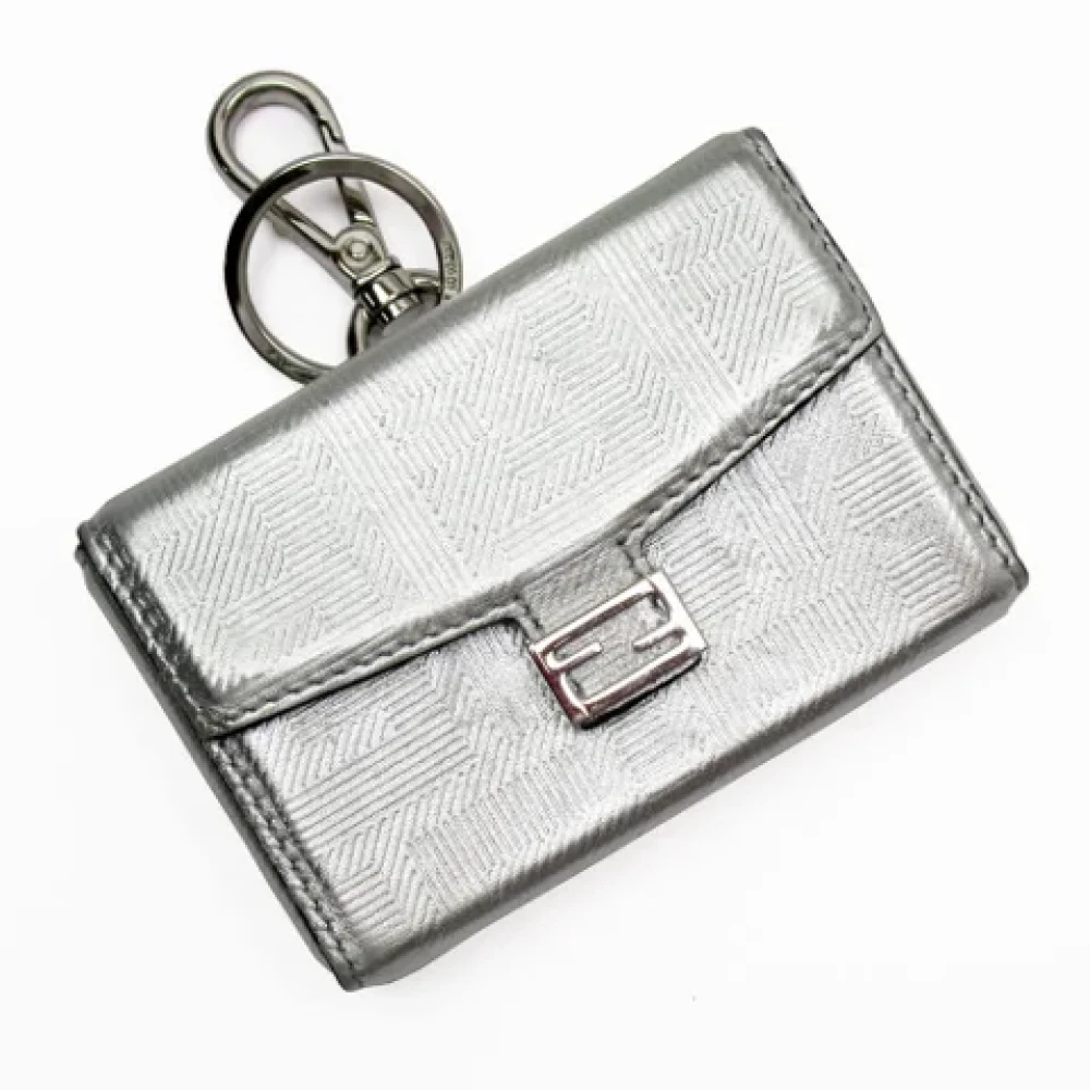 Fendi Vintage Pre-owned Leather key-holders Gray Heren