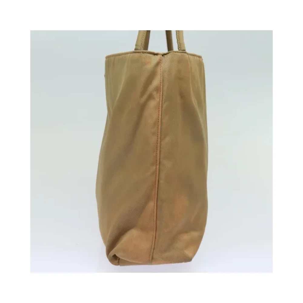 Prada Vintage Pre-owned Nylon handbags Beige Dames