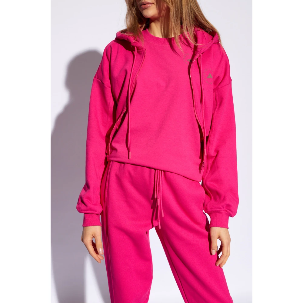 adidas by stella mccartney Cropped hoodie met logo Pink Dames