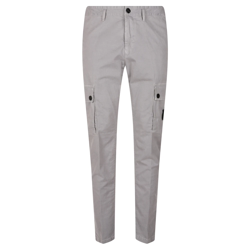 Stone Island , Slim-Fit Trousers, Male, Gray, W32, Slim-Fit Trousers