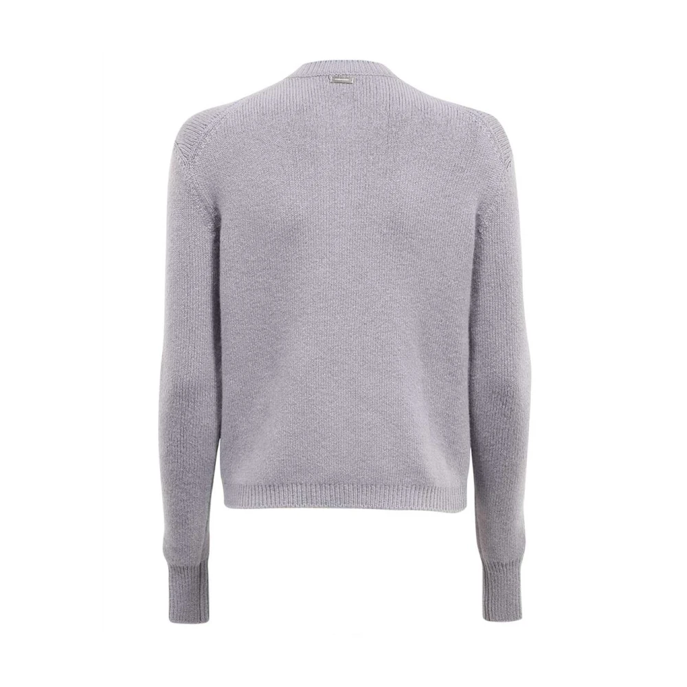 Salvatore Ferragamo Luxe Cashmere Cardigan met Geribbelde Details Gray Dames