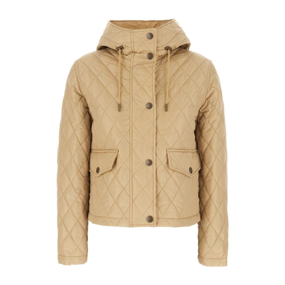 Burberry - Chaqueta Corta Acolchada Con Capucha Pembroke - Jackets - Mujer - Beige - Xs